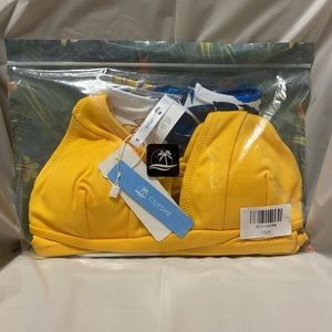 Cupshe Yellow and Blue Leaves Print Bikini